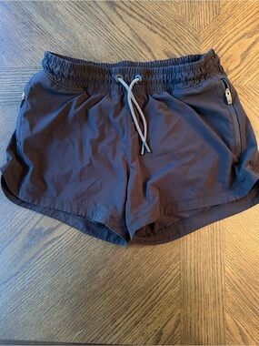 Athleta Navy Elastic Waist Athletic Shorts with Drawstring